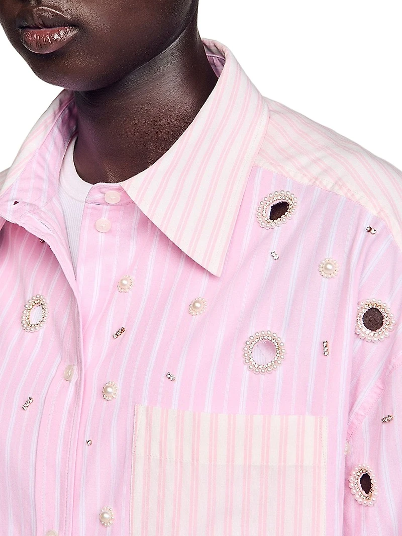 Striped Rhinestone Shirt