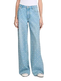 Rhinestone and Beaded Jeans