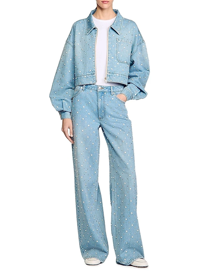 Rhinestone and Beaded Jeans