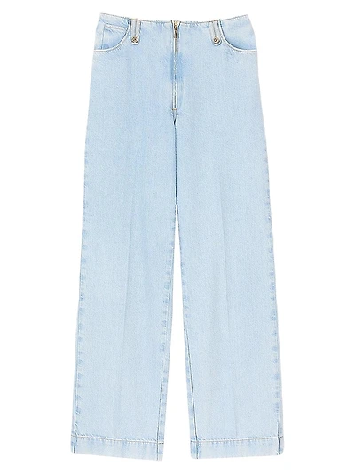 Faded Wide-Leg Jeans