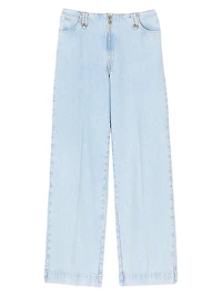 Faded Wide-Leg Jeans