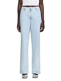 Faded Wide-Leg Jeans