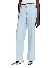 Faded Wide-Leg Jeans