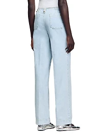 Faded Wide-Leg Jeans