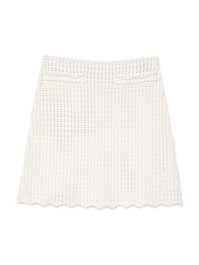 Short Pearl Bead Knit Skirt
