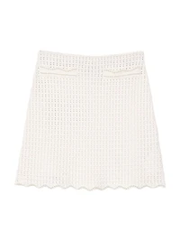 Short Pearl Bead Knit Skirt