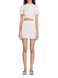 Short Pearl Bead Knit Skirt