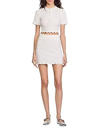 Short Pearl Bead Knit Skirt