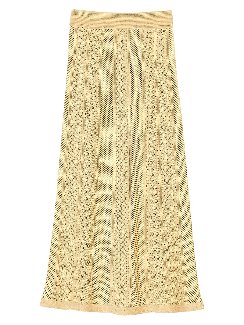 Pointelle Knit Maxi Skirt