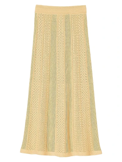 Pointelle Knit Maxi Skirt