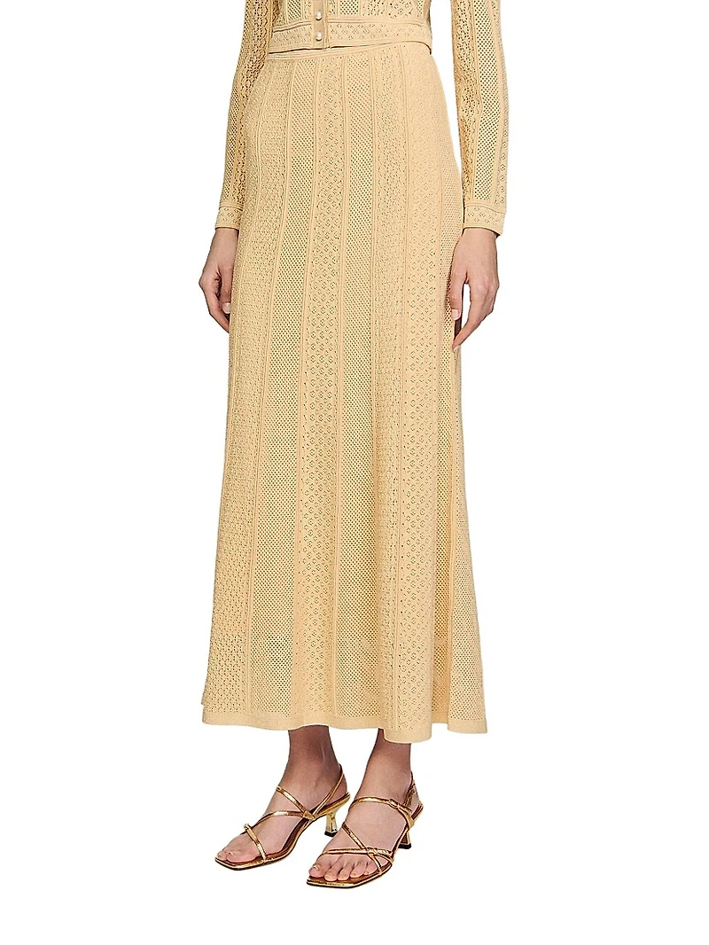 Pointelle Knit Maxi Skirt