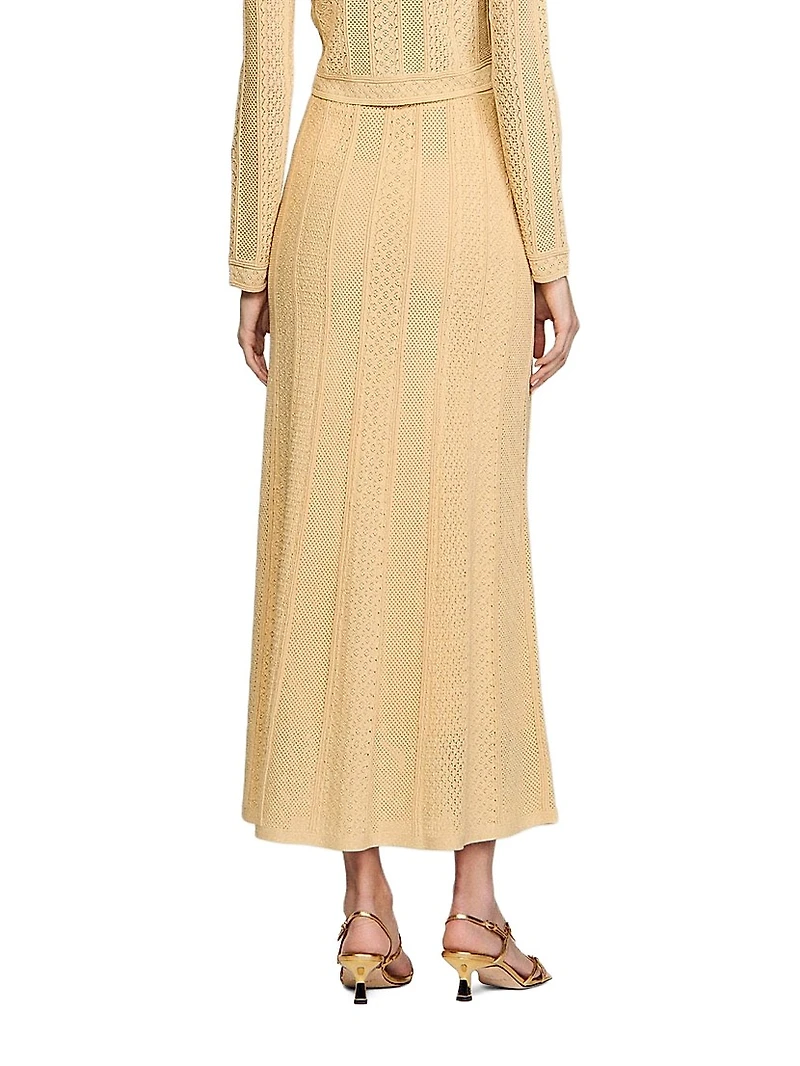 Pointelle Knit Maxi Skirt