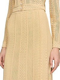 Pointelle Knit Maxi Skirt