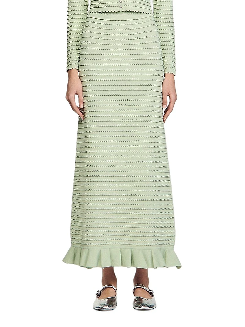 Rhinestone Knit Maxi Skirt