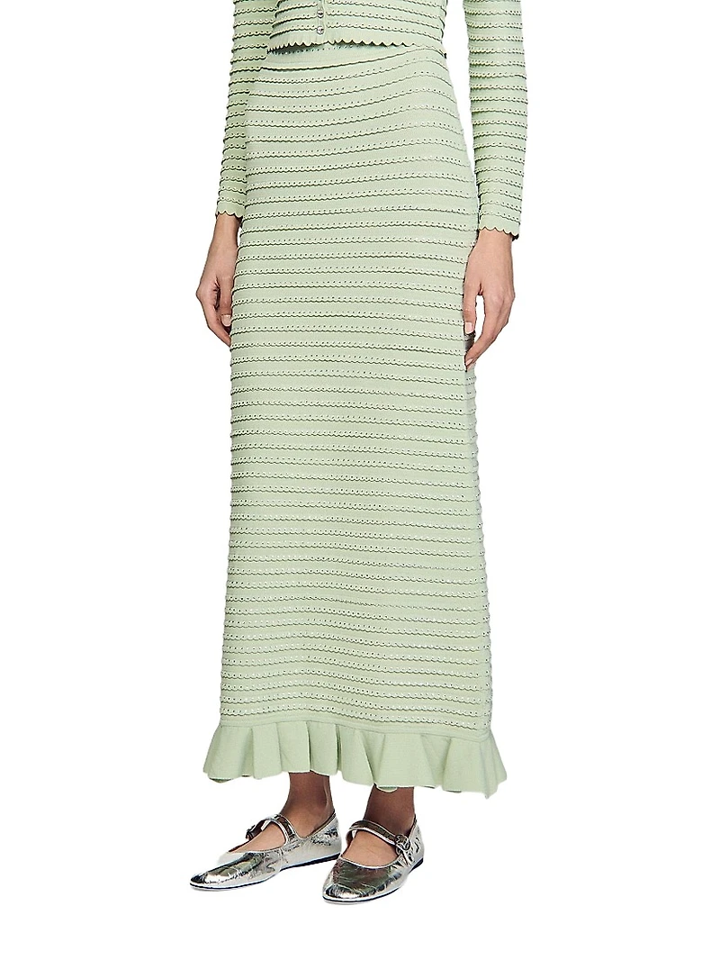 Rhinestone Knit Maxi Skirt