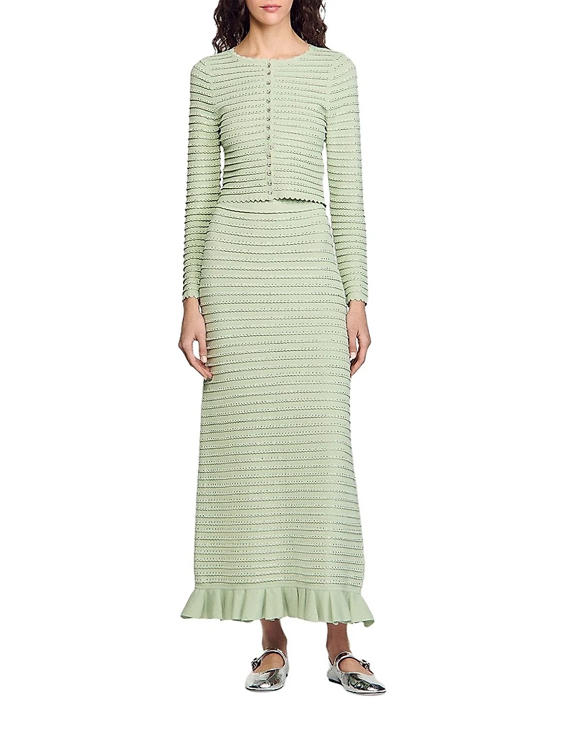 Rhinestone Knit Maxi Skirt