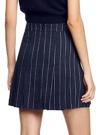 Mini Striped Pleated Skirt