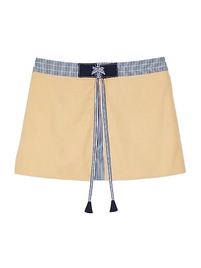 Short Dual-Material Skirt