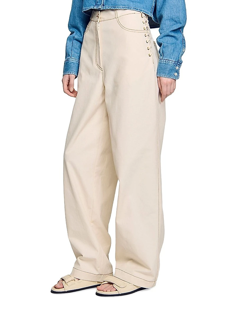 Lace-Up Jeans