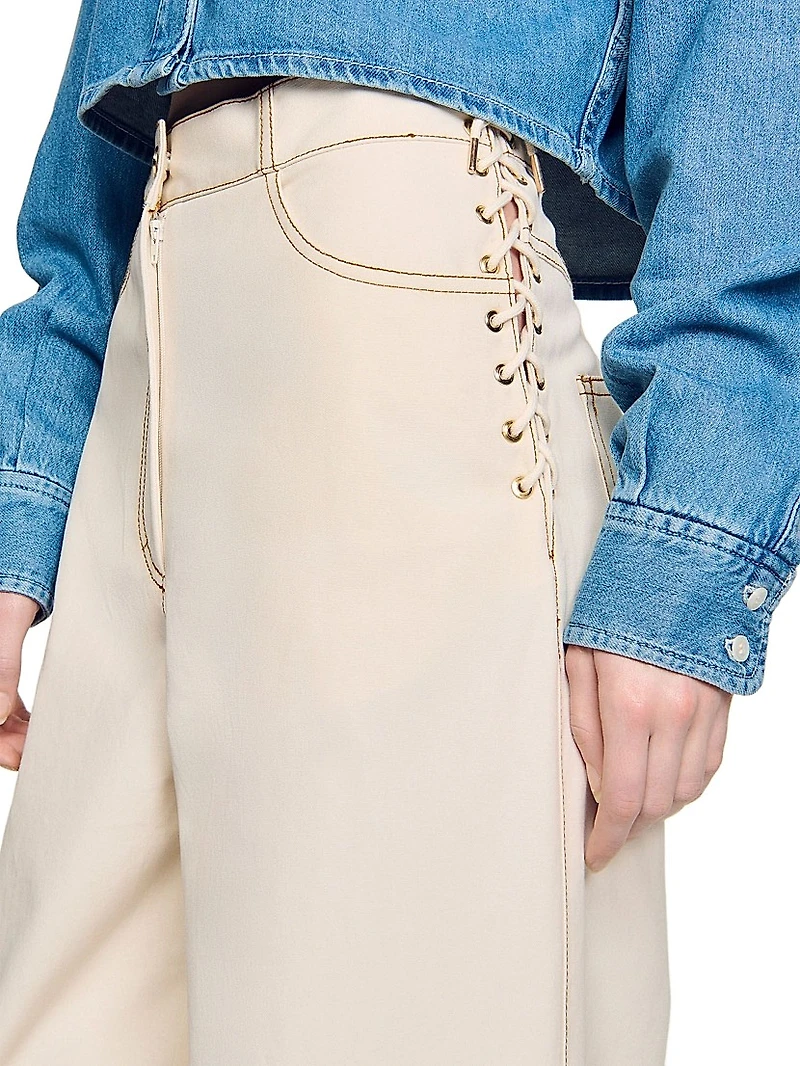 Lace-Up Jeans