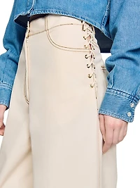 Lace-Up Jeans