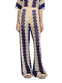 Two-Tone Open Weave Pants