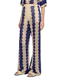 Two-Tone Open Weave Pants
