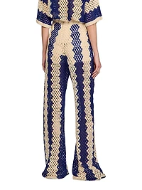 Two-Tone Open Weave Pants