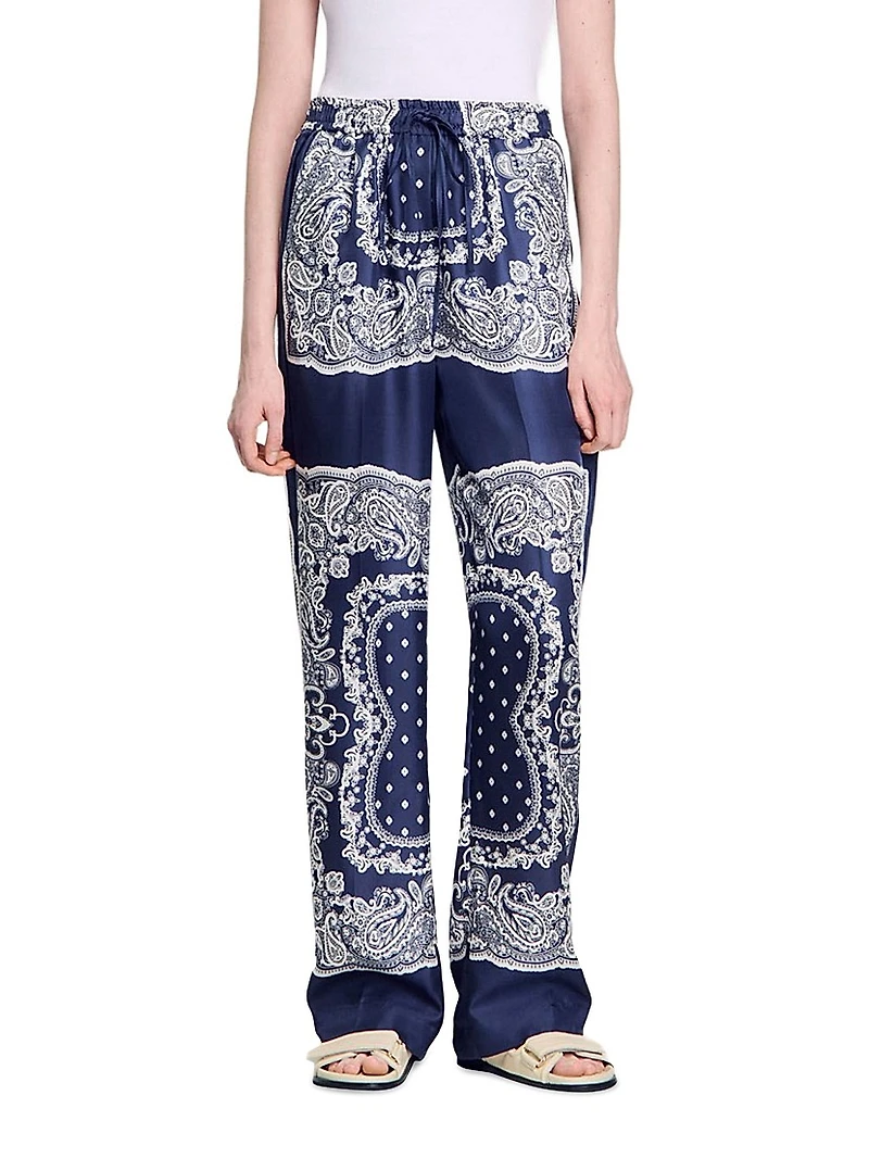 Bandana-Print Floaty Trousers