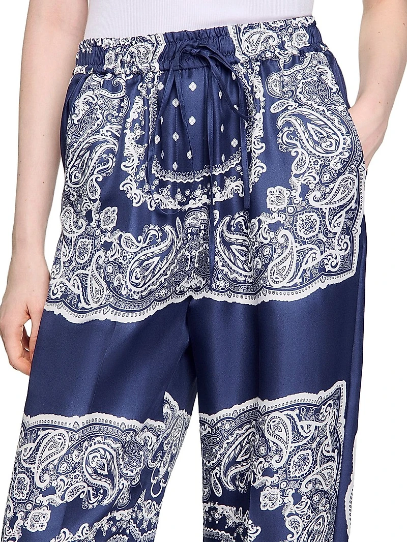 Bandana-Print Floaty Trousers