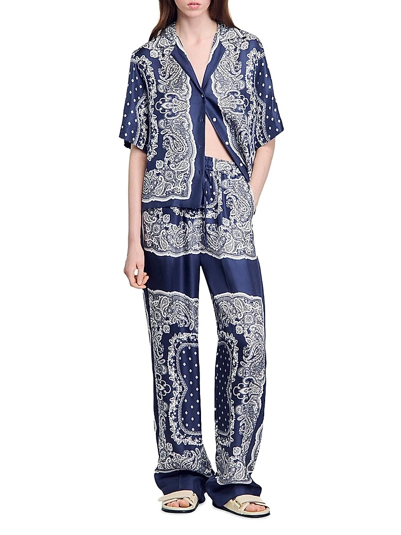 Bandana-Print Floaty Trousers