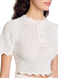 Pearl Beaded Knit Sweater