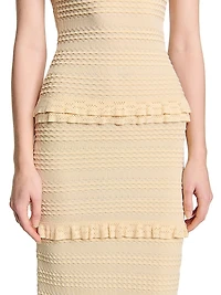 Ruffled Knit Midi Dress