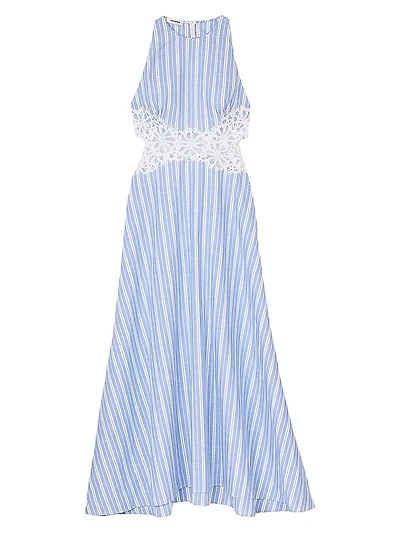 Striped Maxi Dress with Lace