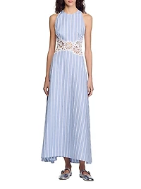 Striped Maxi Dress with Lace