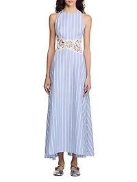 Striped Maxi Dress with Lace