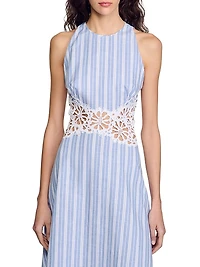 Striped Maxi Dress with Lace