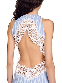 Striped Maxi Dress with Lace