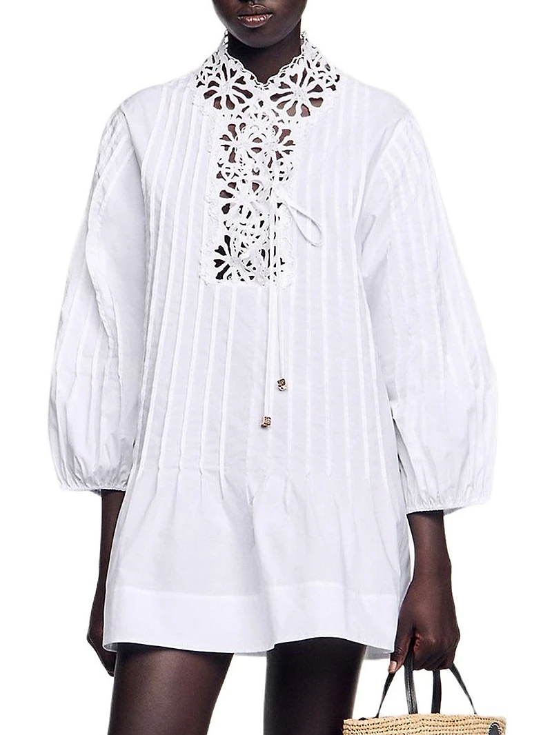 Mini Dress with Lace Detail