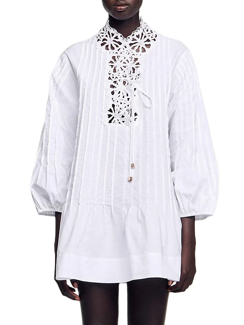 Mini Dress with Lace Detail