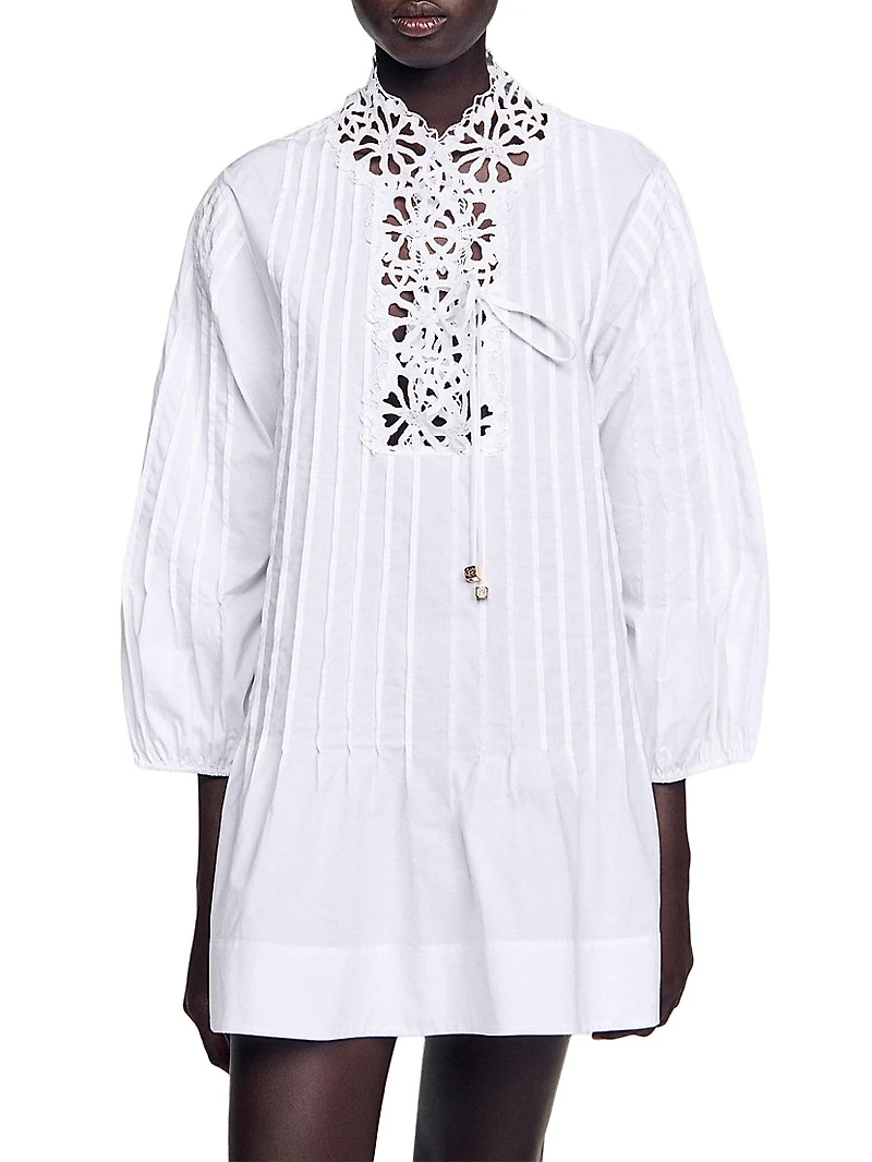 Mini Dress with Lace Detail