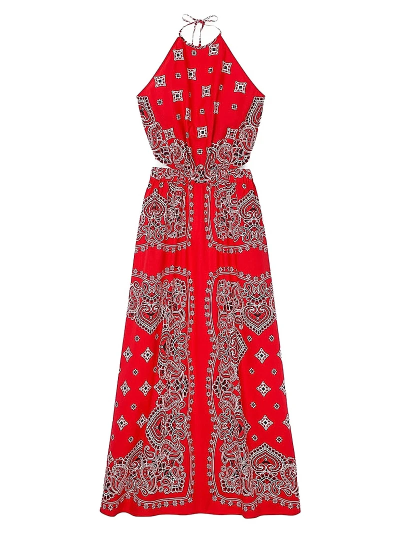 Bandana-Print Maxi Dress