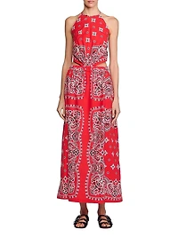 Bandana-Print Maxi Dress