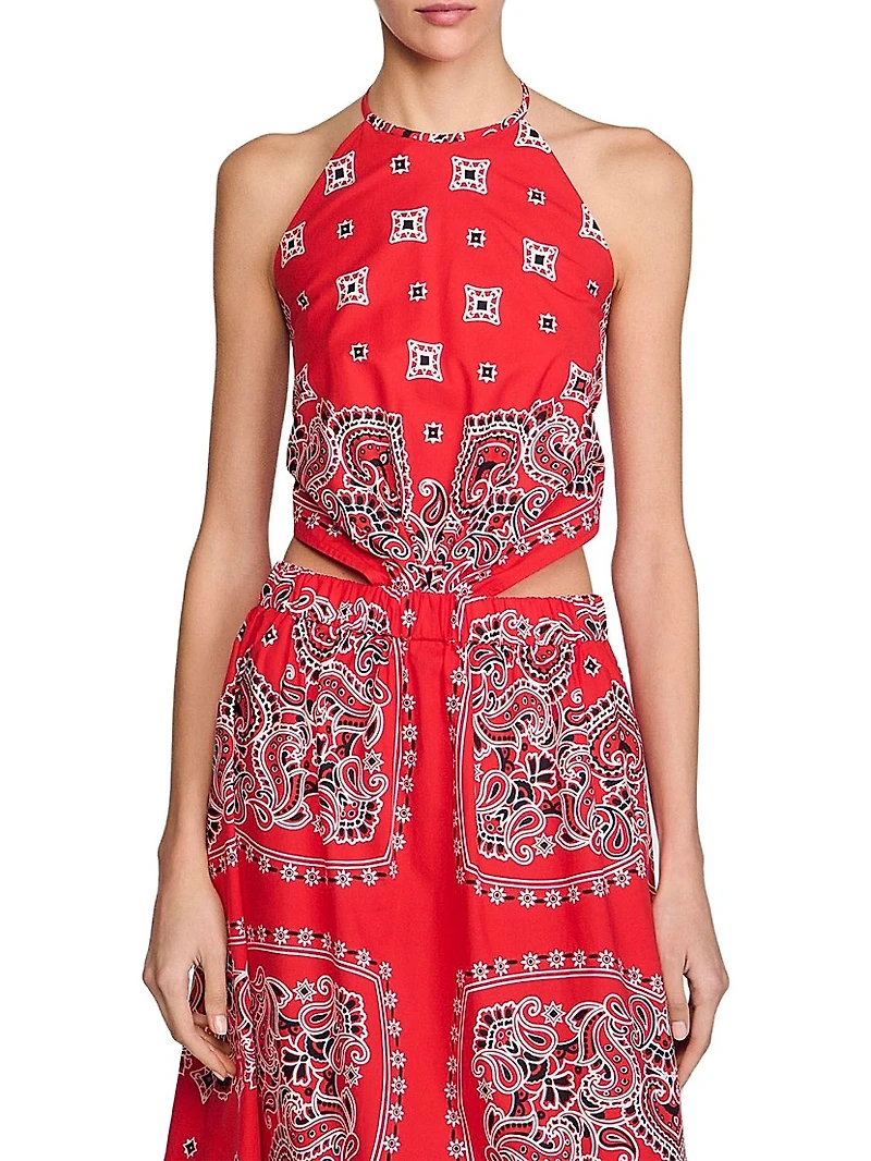 Bandana-Print Maxi Dress