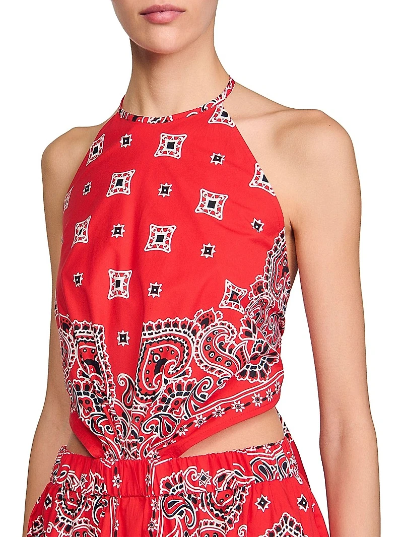 Bandana-Print Maxi Dress