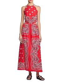 Bandana-Print Maxi Dress
