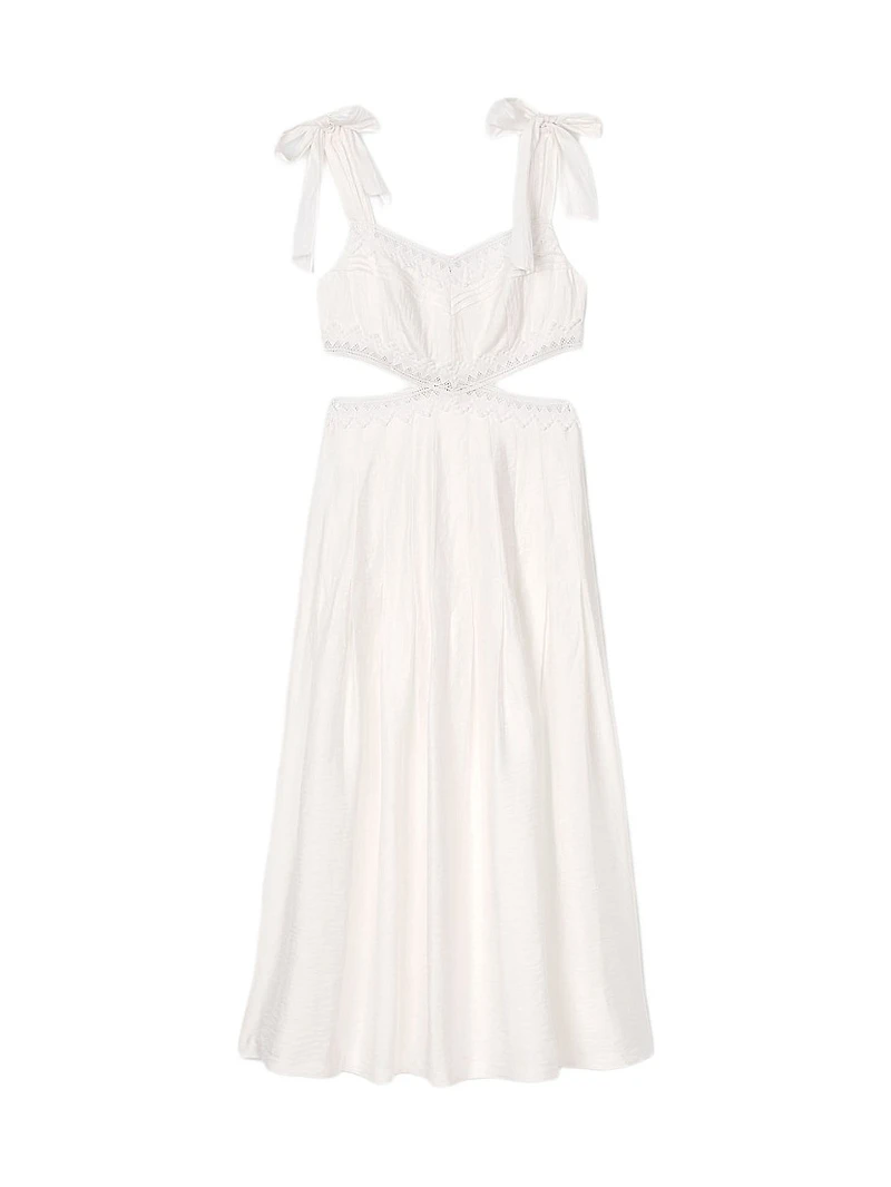 Lace Trim Midi Dress