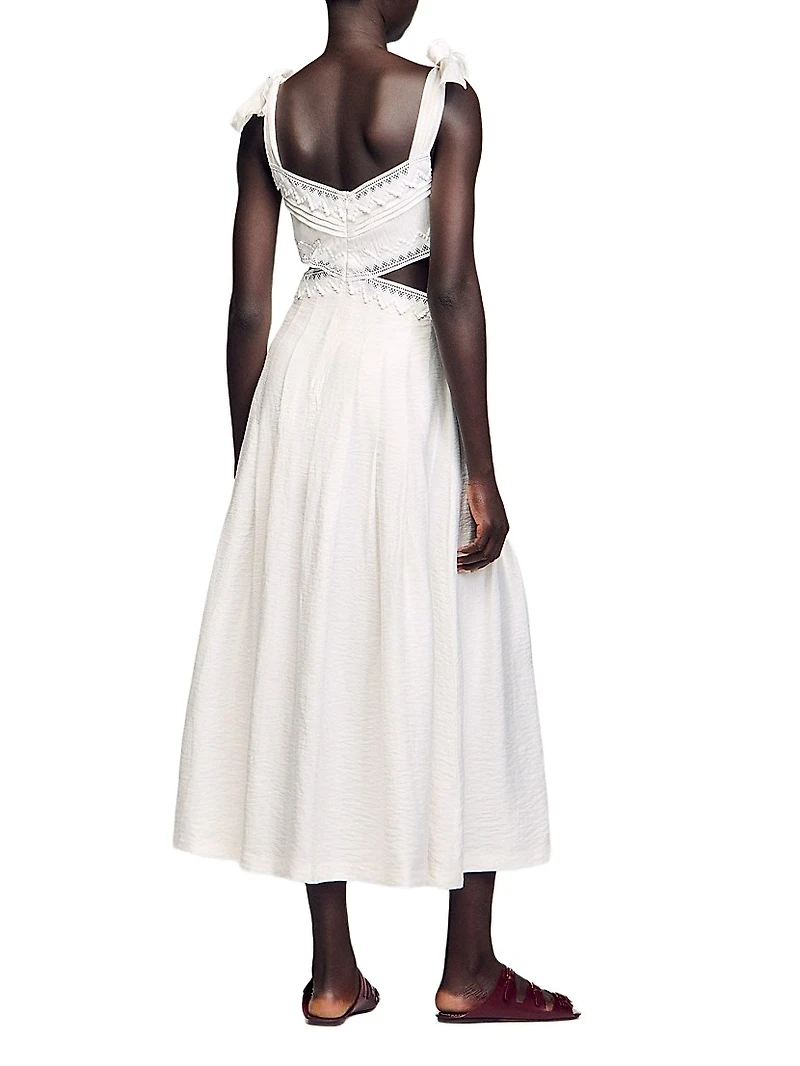 Lace Trim Midi Dress