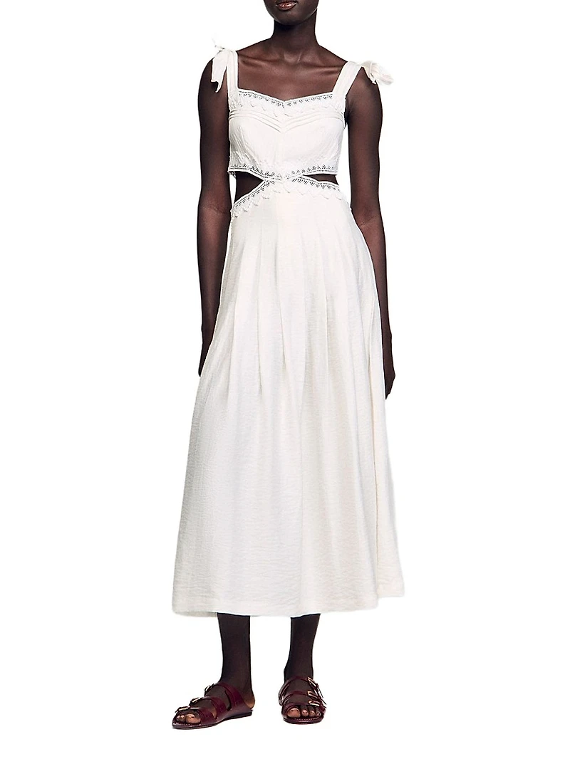 Lace Trim Midi Dress