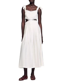 Lace Trim Midi Dress